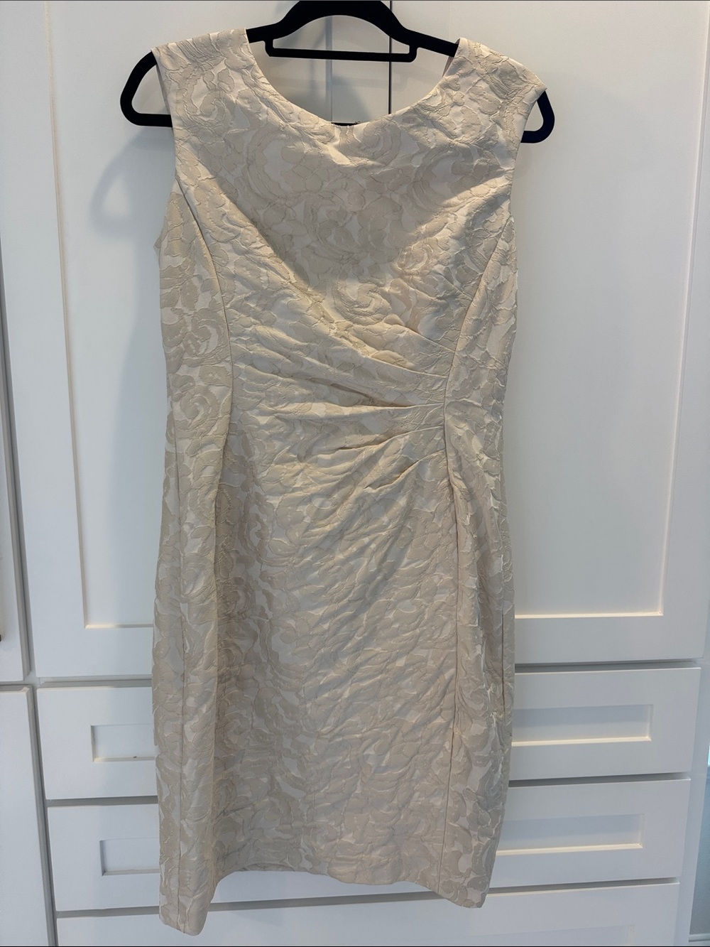Lauren Ralph Lauren Cream Lace-Overlay Midi Dress